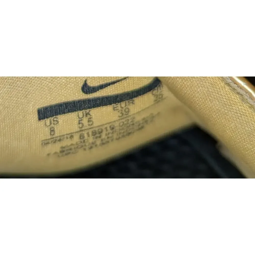 Nike Benassi JDI Slide Sandals Womens 8 Gold Glitter Logo Comfort Slip On